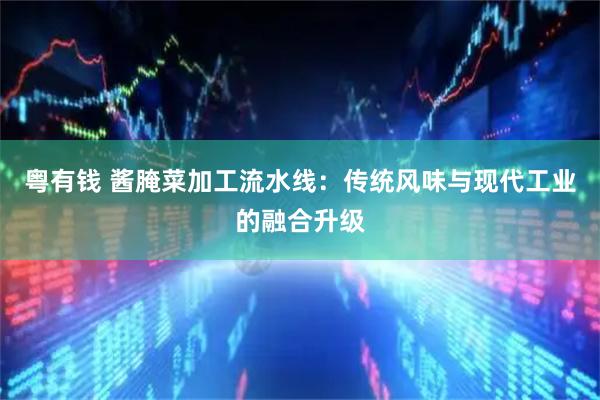 粤有钱 酱腌菜加工流水线：传统风味与现代工业的融合升级