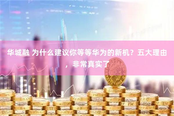 华城融 为什么建议你等等华为的新机？五大理由，非常真实了